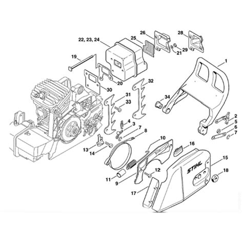 The main function of the connecting cable is to supply power. . Stihl ms290 parts diagram